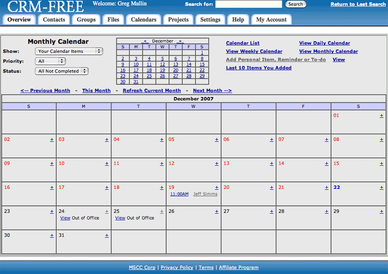 CRM FREE web based contact management